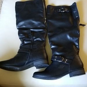 Black knee high boot